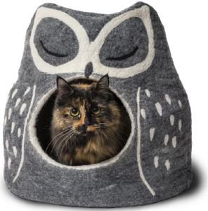 Dharma Dog Karma Cat Wool Pet Cave Owl Grey Cat Bed