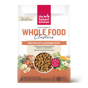 Honest Kitchen Whole Food Clusters Grain Free Beef Dog Food 5lb