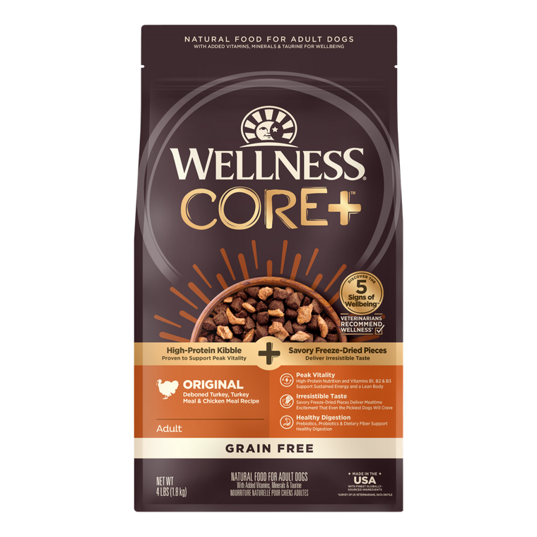 Wellness Core+ Turkey Chicken Adult Dog Food 4lb