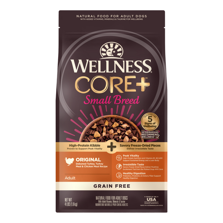 Wellness Core+ Small Breed Turkey Chicken Dog Food 4lb