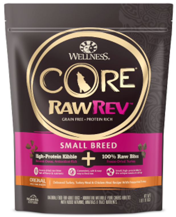 Wellness Core RawRev Small Breed Turkey Chicken Dog Food 4lb
