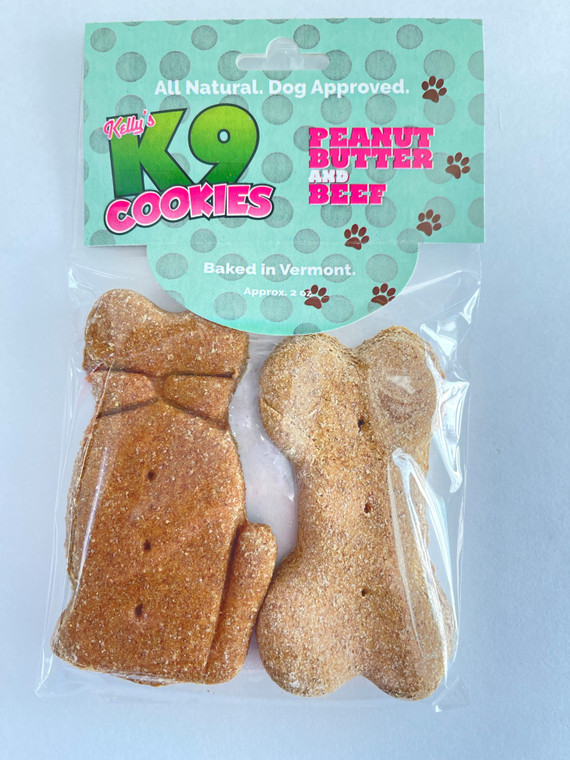 Kelly's K9 Cookies Peanut Butter and Beef 2 pack Dog Treat