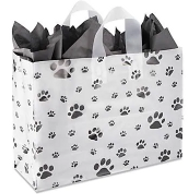 Large Frosty Paw Print Gift Bag