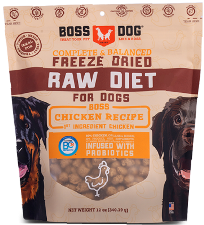 Boss Dog Chicken Recipe Freeze Dred Complete Dog Food 12oz
