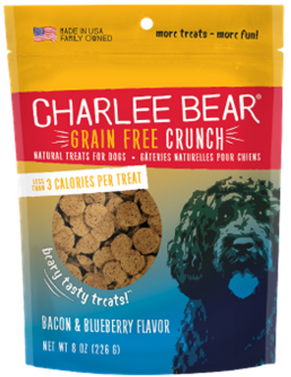 Charlee Bear Grain Free Bacon Blueberry Dog Treat 8oz