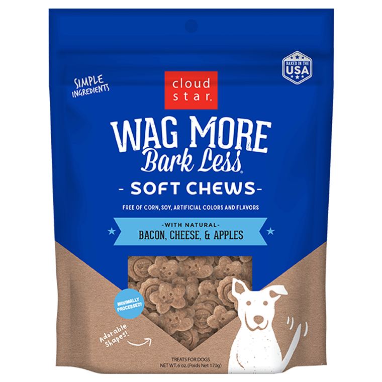 Cloud Star Wag More Soft Bacon Cheese Apple Dog Treat 6oz