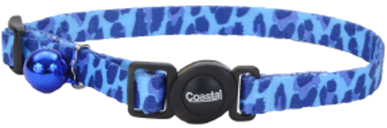 Coastal Safety Cat Collar 3/8 8-12 Blue Leopard