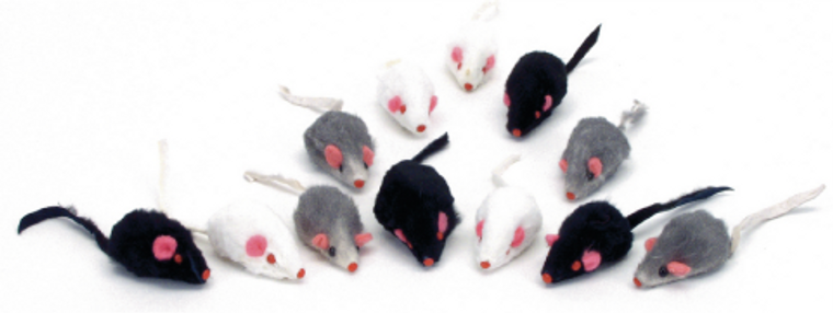 Coastal Small Fur Mice Cat Toy 12 Pack