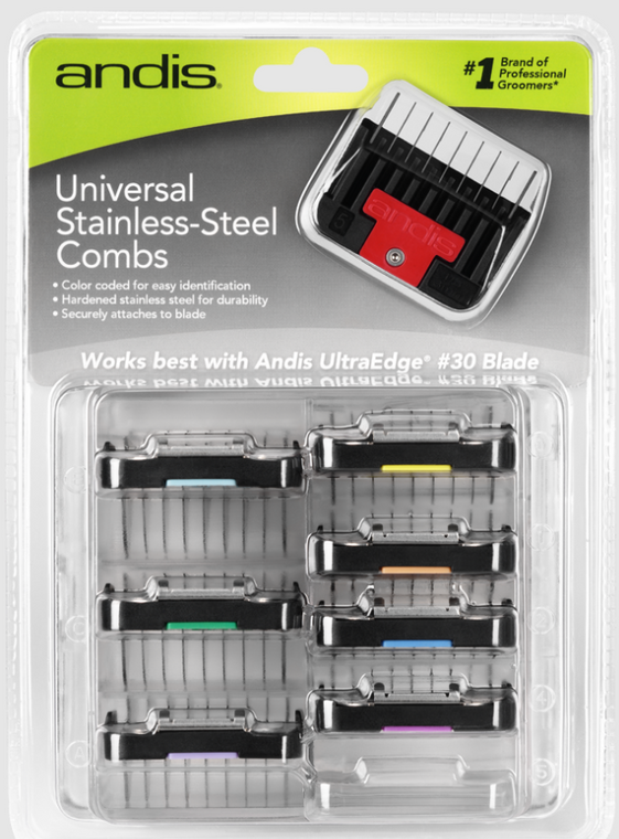 Andis Universal Stainless Steel Combs 8 Piece Set