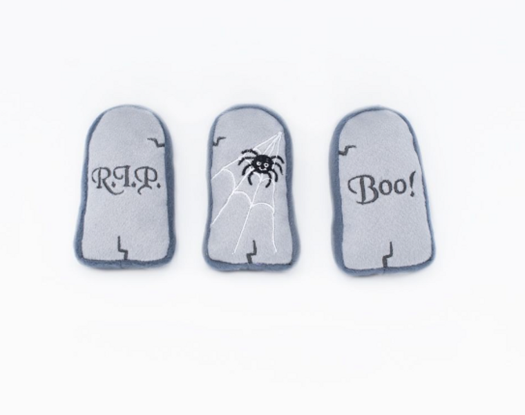 Zippy Paws Halloween Miniz Tombstones 3 Pack