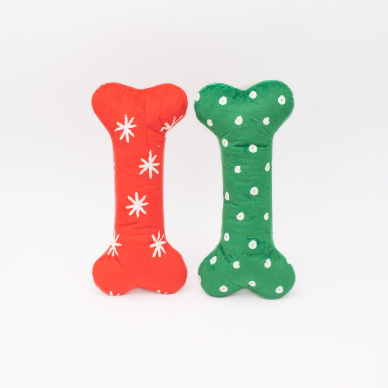 Zippy Paws Holiday Patterned Bones Large 2 Pack