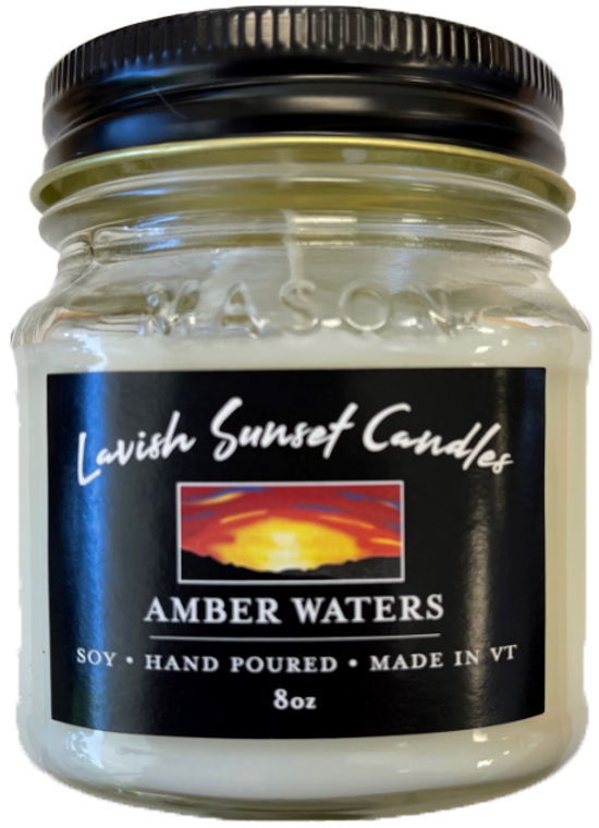 Lavish Sunset Candle Amber Waters 8oz