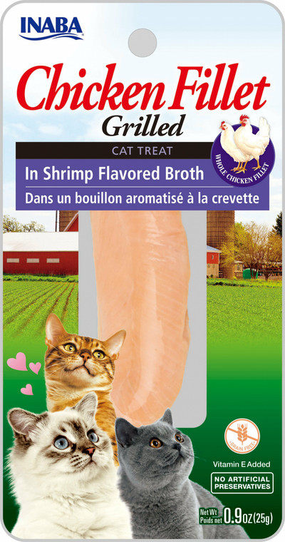 Inaba Grilled Fillets Chicken in Shrimp Flavored Broth Cat Treat .9oz