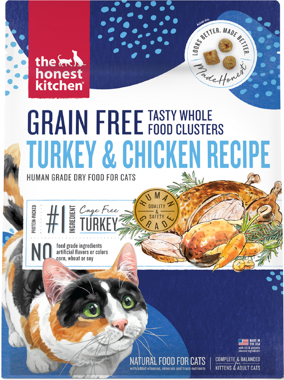 Honest Kitchen Whole Clusters Grain Free Chicken Turkey Cat Food 4lb