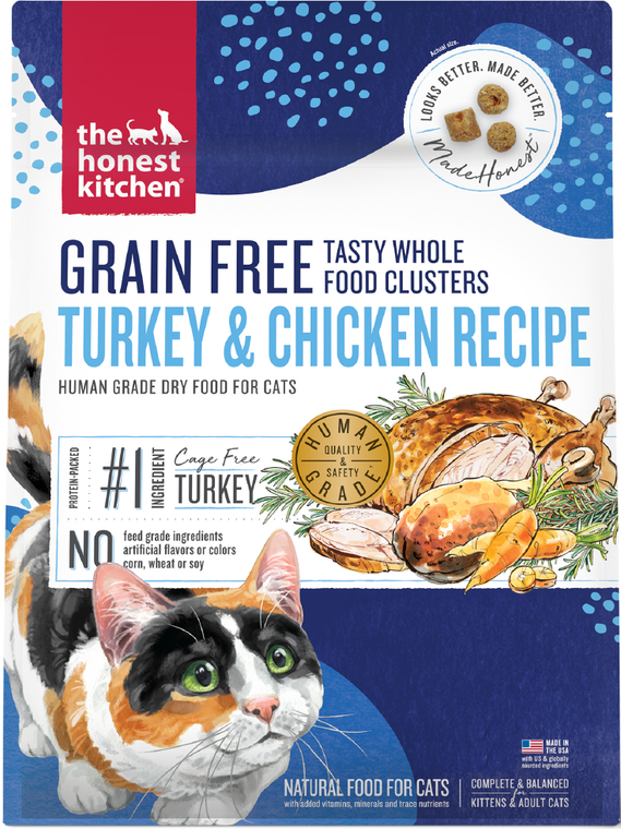 Honest Kitchen Whole Clusters Grain Free Chicken & Turkey Cat Food 1lb