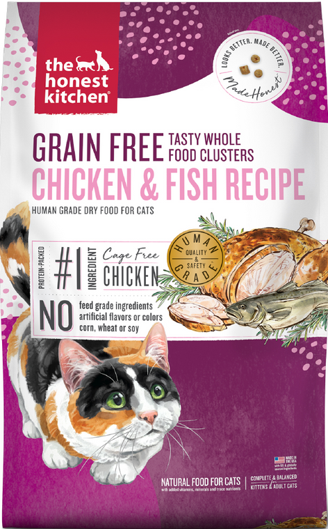 Honest Kitchen Whole Clusters Grain Free Chicken White Fish Cat Food 4lb