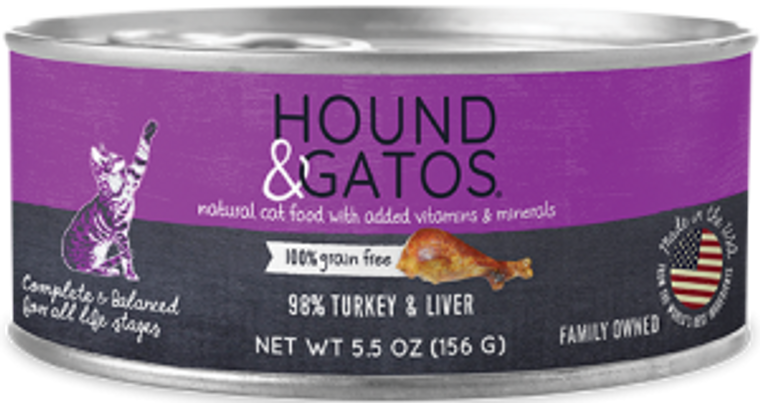 Hound & Gatos Turkey & Liver Cat Canned 5.5oz