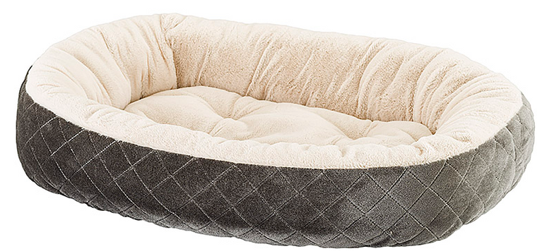 Sleep Zone Quilted Oval Cuddler Gray 26"