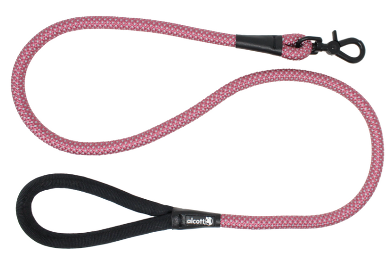 Alcott Adventure Rope Leash Reflective Stitching 5' Red
