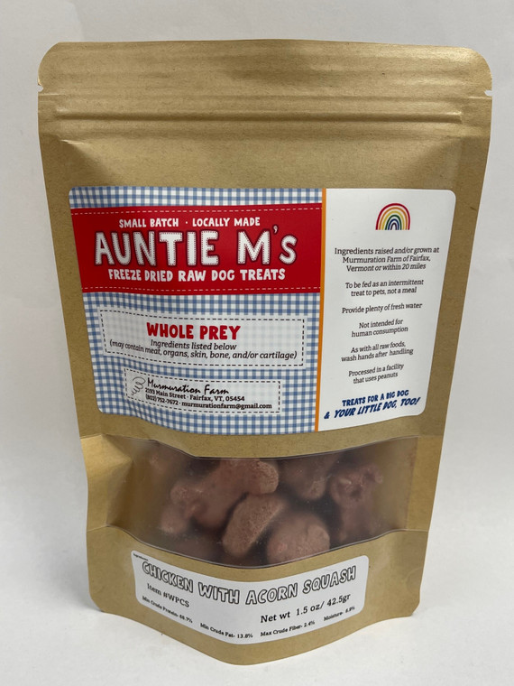 Auntie M Whole Prey Chicken Squash Dog Treats