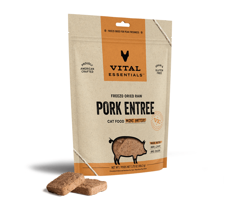Vital Essentials Freeze-Dried Cat Food Mini Patties Pork 3.75oz