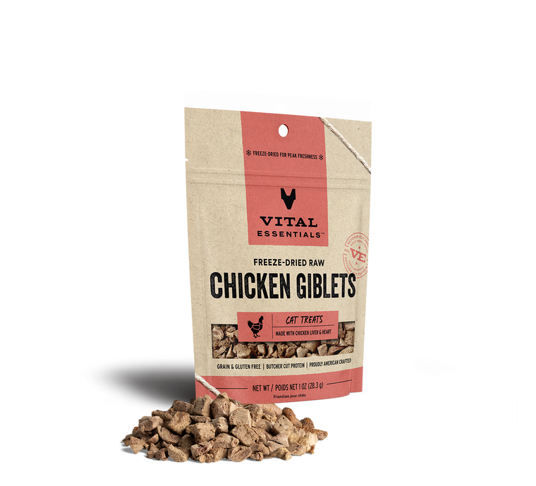 Vital Essentials Freeze-Dried Cat Treat Chicken Giblets 1oz