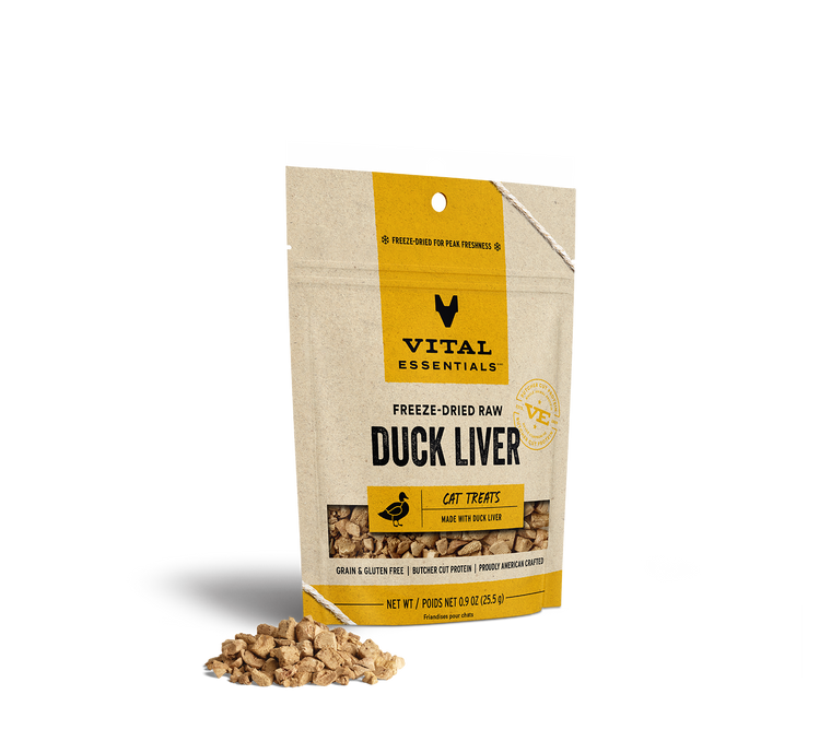 Vital Essentials Freeze-Dried Cat Treat Duck Liver .9oz