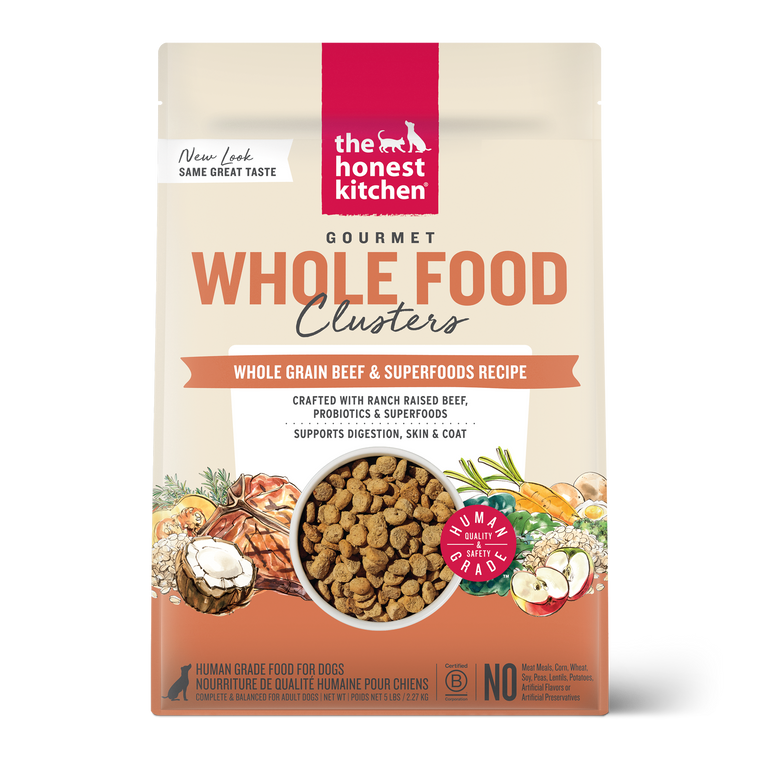 Honest Kitchen Whole Food Clusters Whole Grain Beef Dog Food 5lb