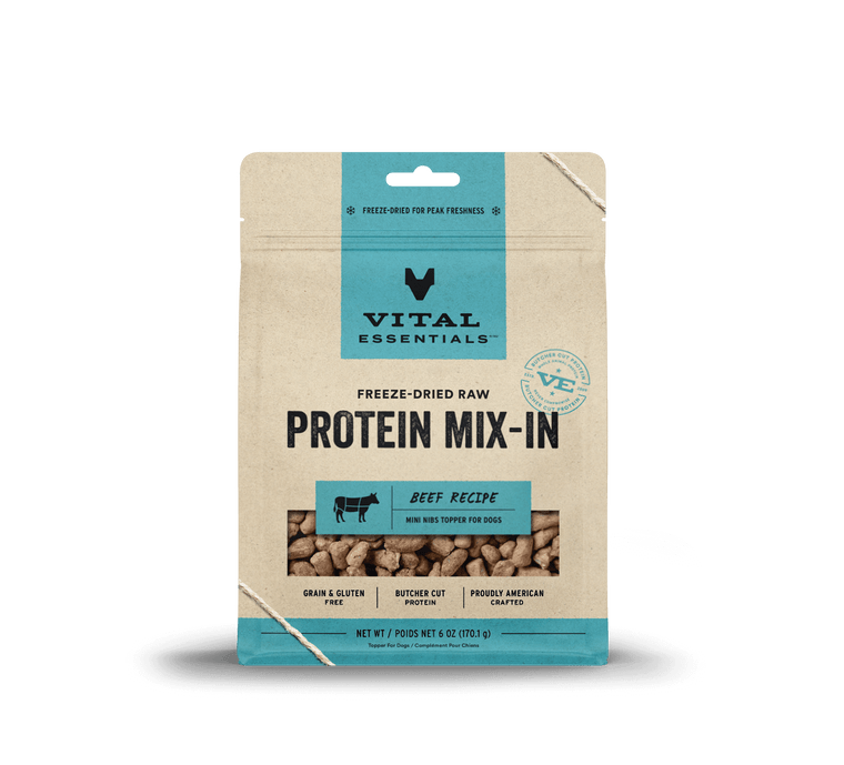 Vital Essentials Raw Protein Mix-In Beef Recipe Mini Nibs Topper for Dogs 6oz