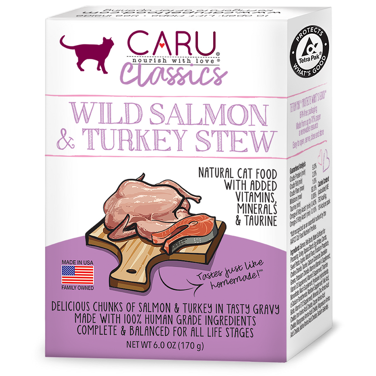 CARU Classics Wild Salmon & Turkey Stew for Cats 5.5oz