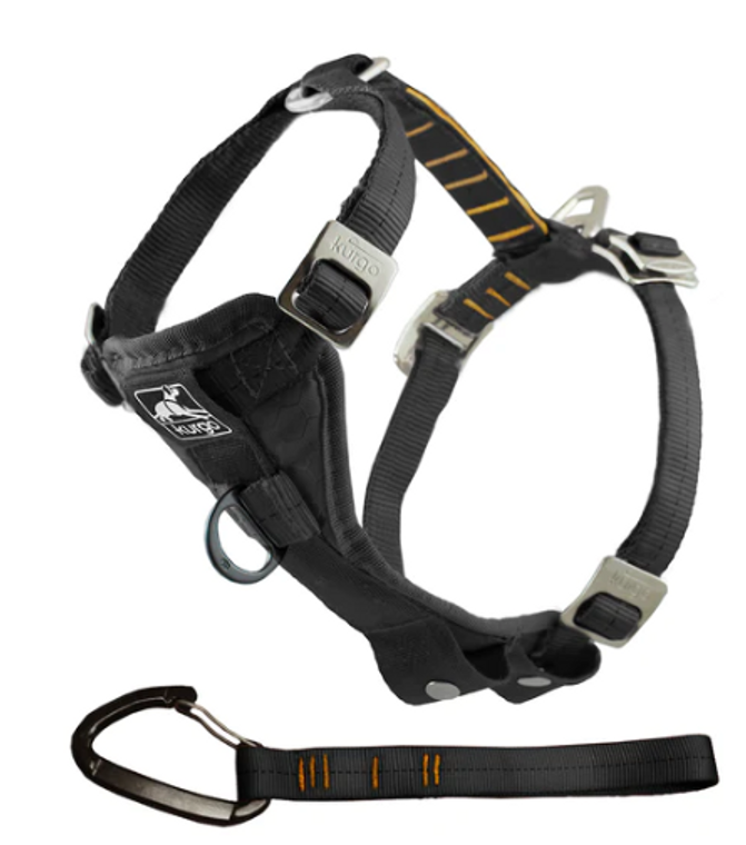 Enhanced Strength Tru-Fit Smart Harness w/Seatbelt Tether Black 50-80 lb