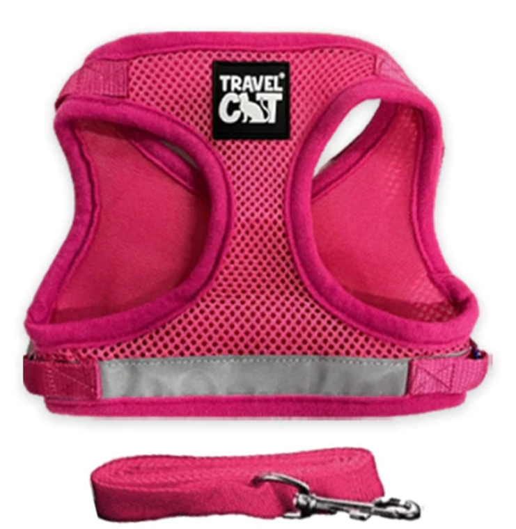 Travel Cat The True Adventurer Harness & Leash The Purrfectly Pink Large