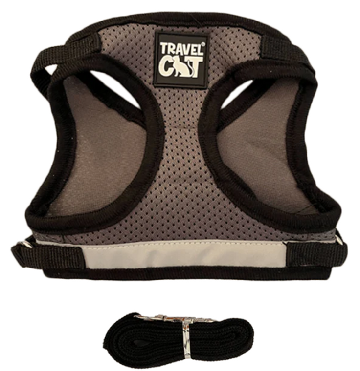 Travel Cat The True Adventurer Harness & Leash Grey Large