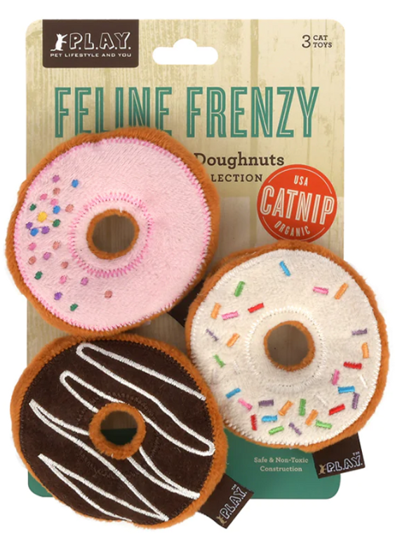 P.L.A.Y. Feline Frenzy Cat Toy Kitty Kreme Doughnuts 3 pack