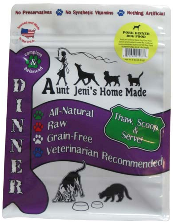 Aunt Jeni's Pork Dog Food 5lb