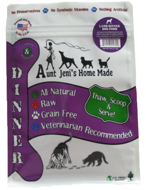 Aunt Jeni's Lamb Dog Food 5lb