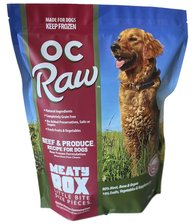 OC Raw Rox Beef Produce Dog Food 3lb