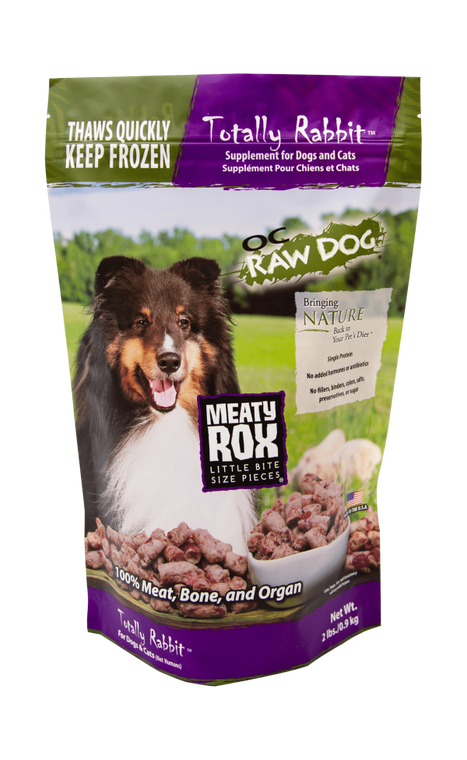 OC Raw Rox Meaty Treat Rabbit Dog Food 2lb