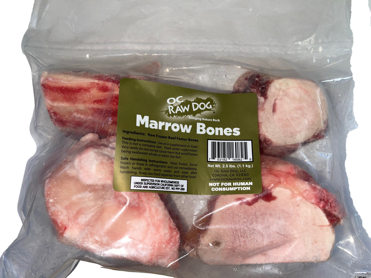 OC Raw Beef Marrow Bones 2.5lb