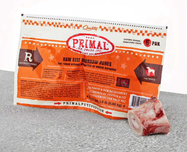 Primal Beef Marrow Bones 2in 6 pack