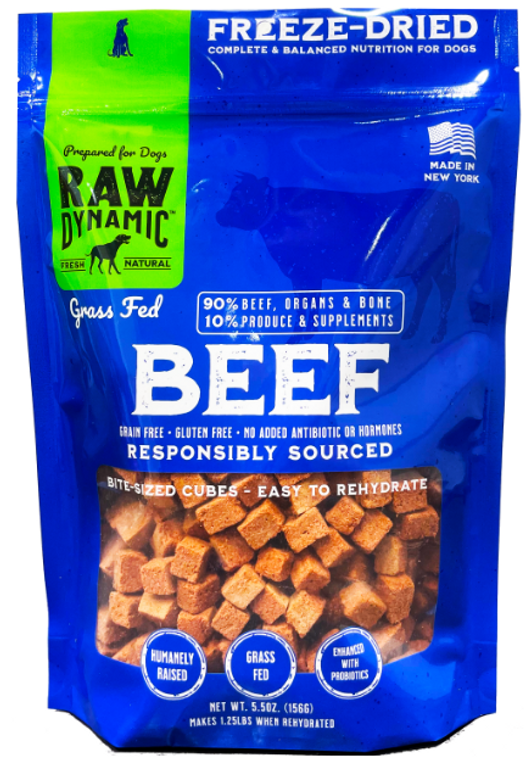 Raw Dynamic Freeze Dried Dog Food Beef 5.5oz