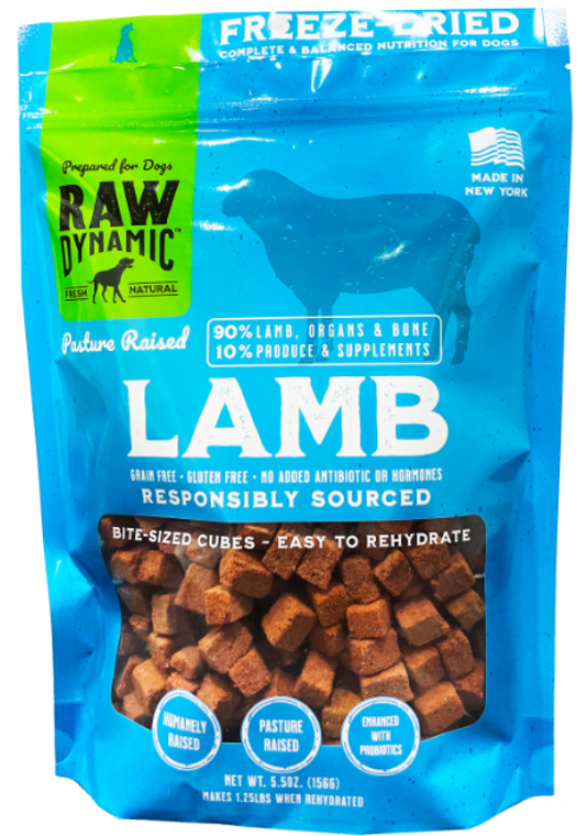 Raw Dynamic Freeze Dried Dog Food Lamb 5.5oz