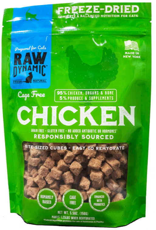 Raw Dynamic Freeze Dried Cat Food Chicken 5.5oz