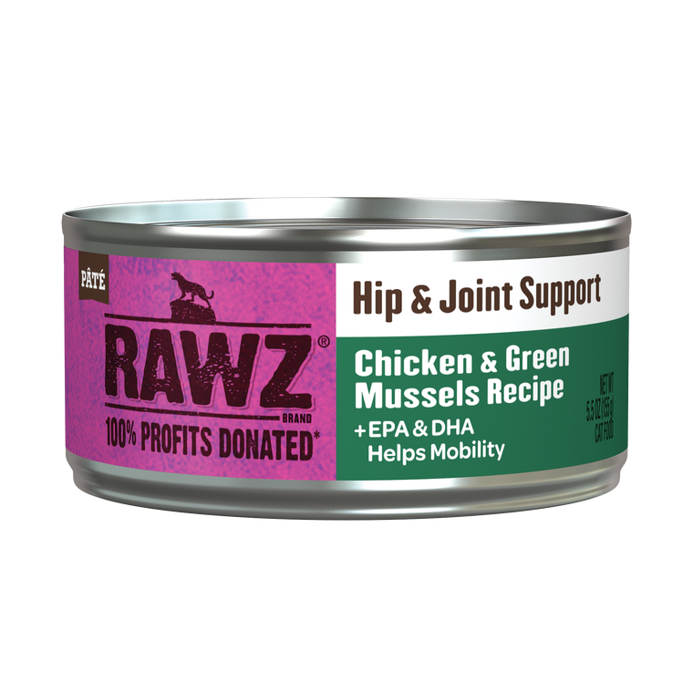 Rawz Hip & Joint Chicken & Green Mussels Cat Canned 5.5oz.