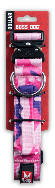 Boss Dog Tactical Dog Collar 15-18 Pink Camo