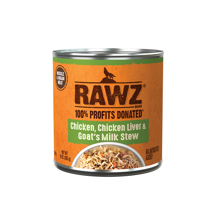 Rawz Chicken,Chicken Liver & Goat’s Milk Stew Dog Food 10oz