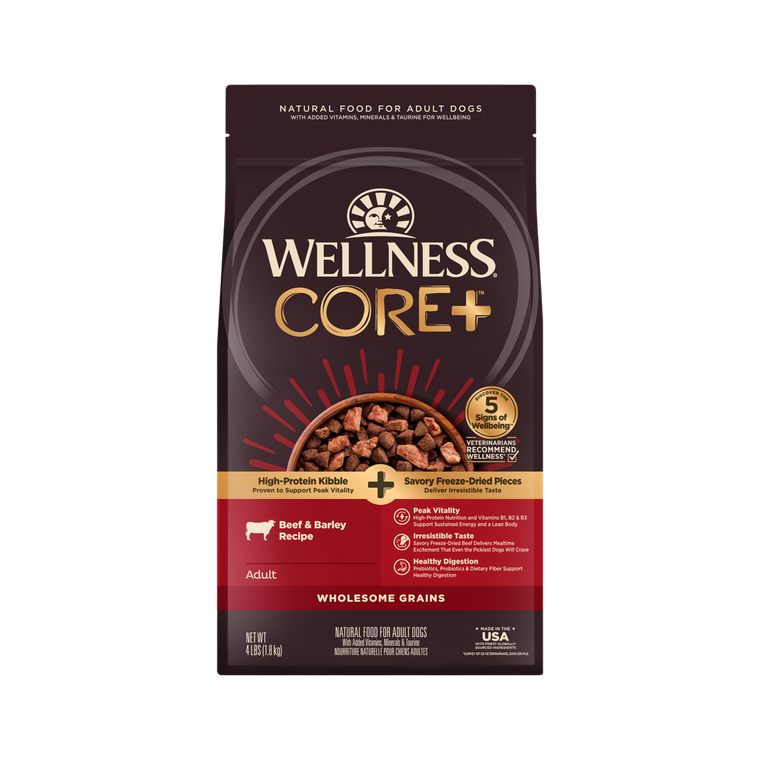 Wellness CORE+ Wholesome Grains Beef & Barley 4lb
