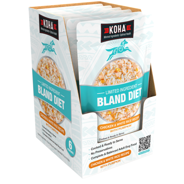 Koha Bland Diets for Dog Chicken and White Rice Pouch 12.5oz