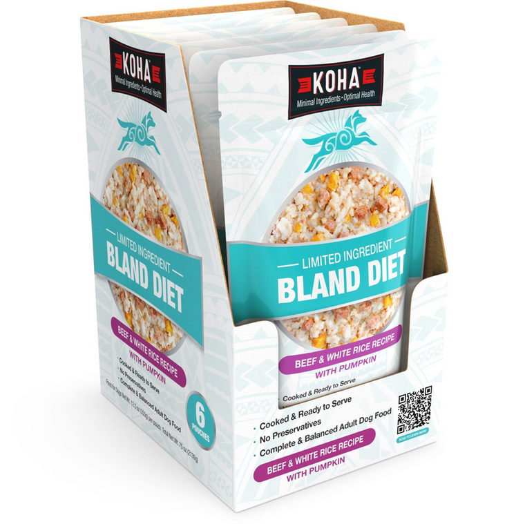 Koha Bland Diets for Dog Beef and White Rice Pouch 12.5oz