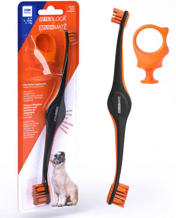 Keen Paw Ready BrushMate Toothbrush w/ Biteblock Small Orange